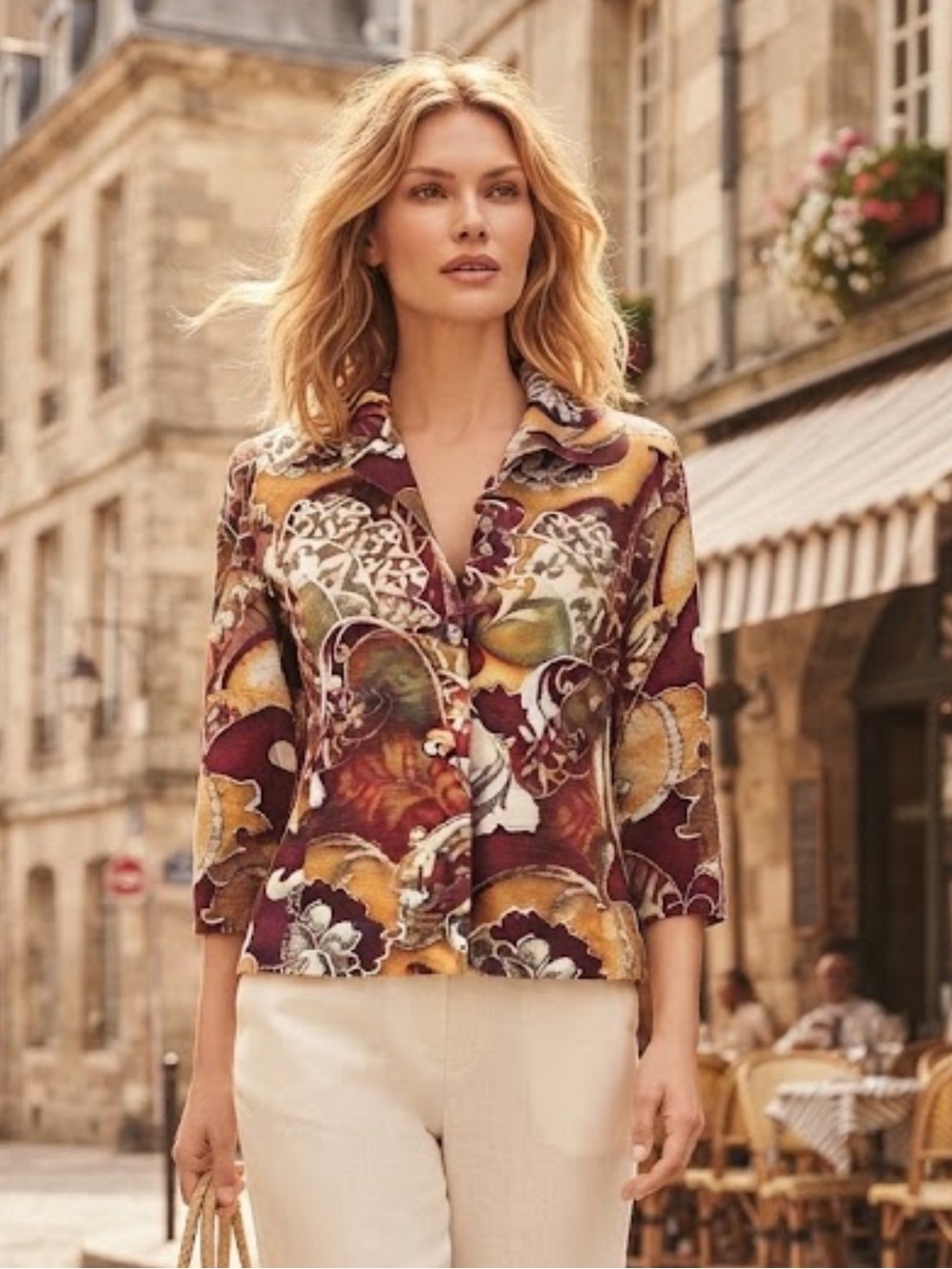 Chico's Artistic Paisley Print Silk Cotton Blouse Blazer - Picture 1 of 8